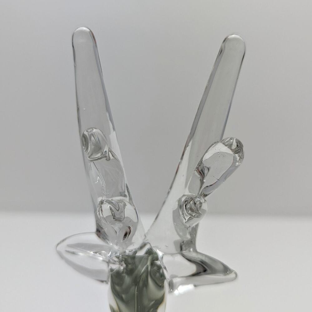 Vintage Enesco Clear Art Glass Reindeer Deer Stag Hand Blown Figurine 8.25" - Picture 9 of 10